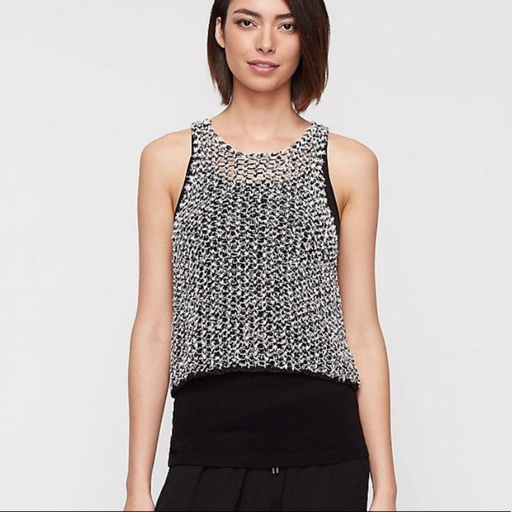 Eileen Fisher Tufted Cotton Woven Tank Top Small